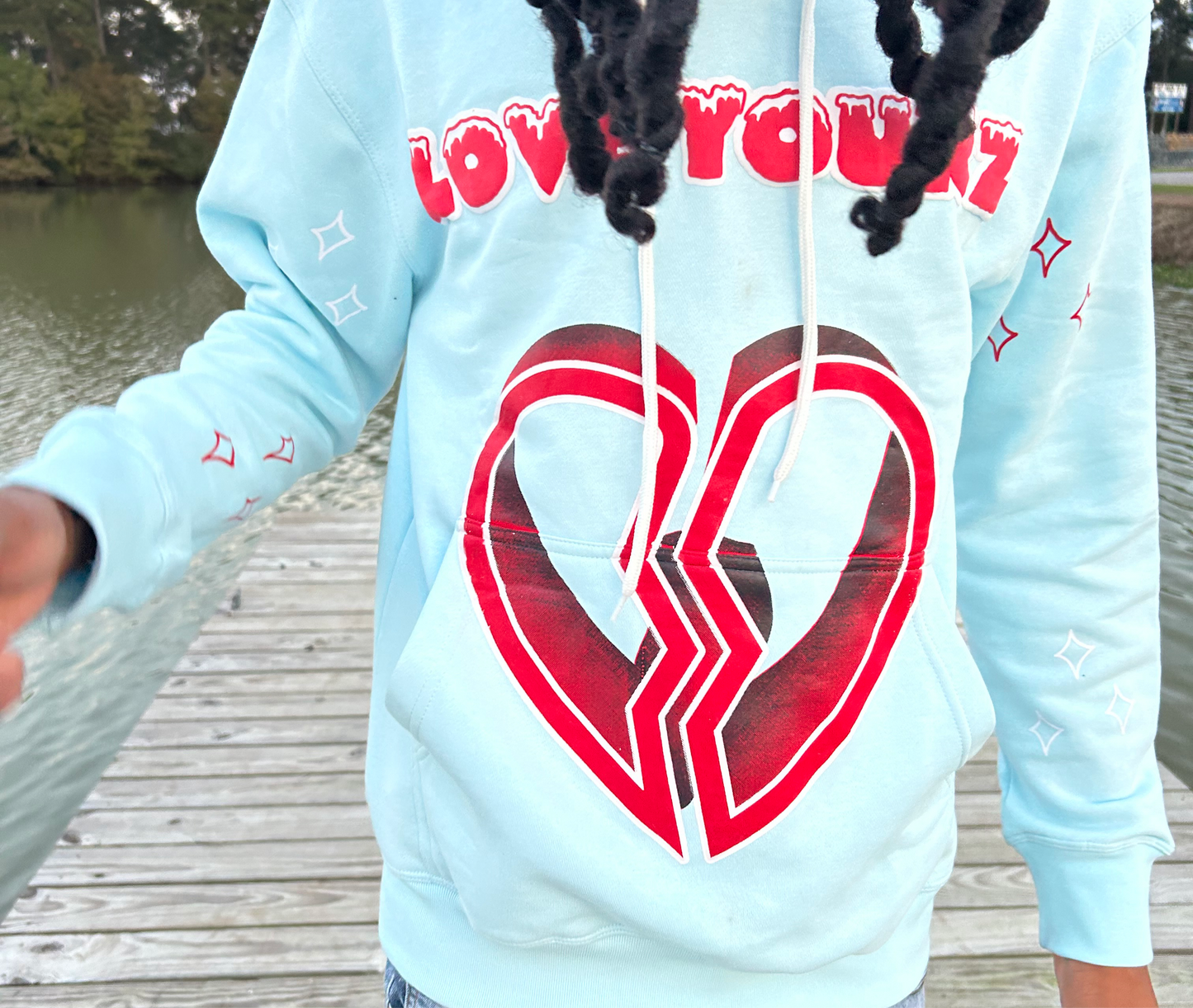 BLUE LOVE YOURZ HOODIE