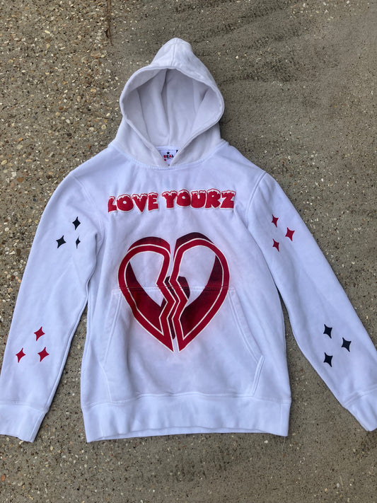 WHITE LOVE YOURZ HOODIE